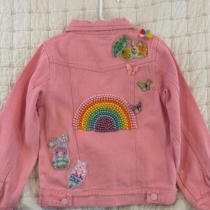 Lola and the boys size 6 pink denim jacket
